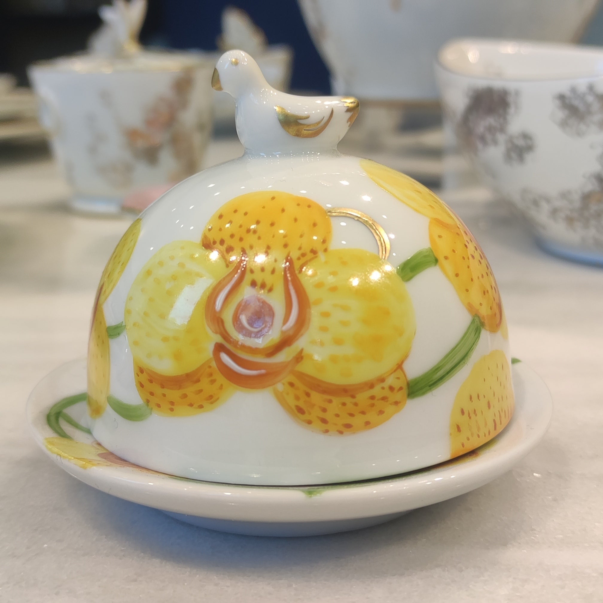 Butter dish Orchid