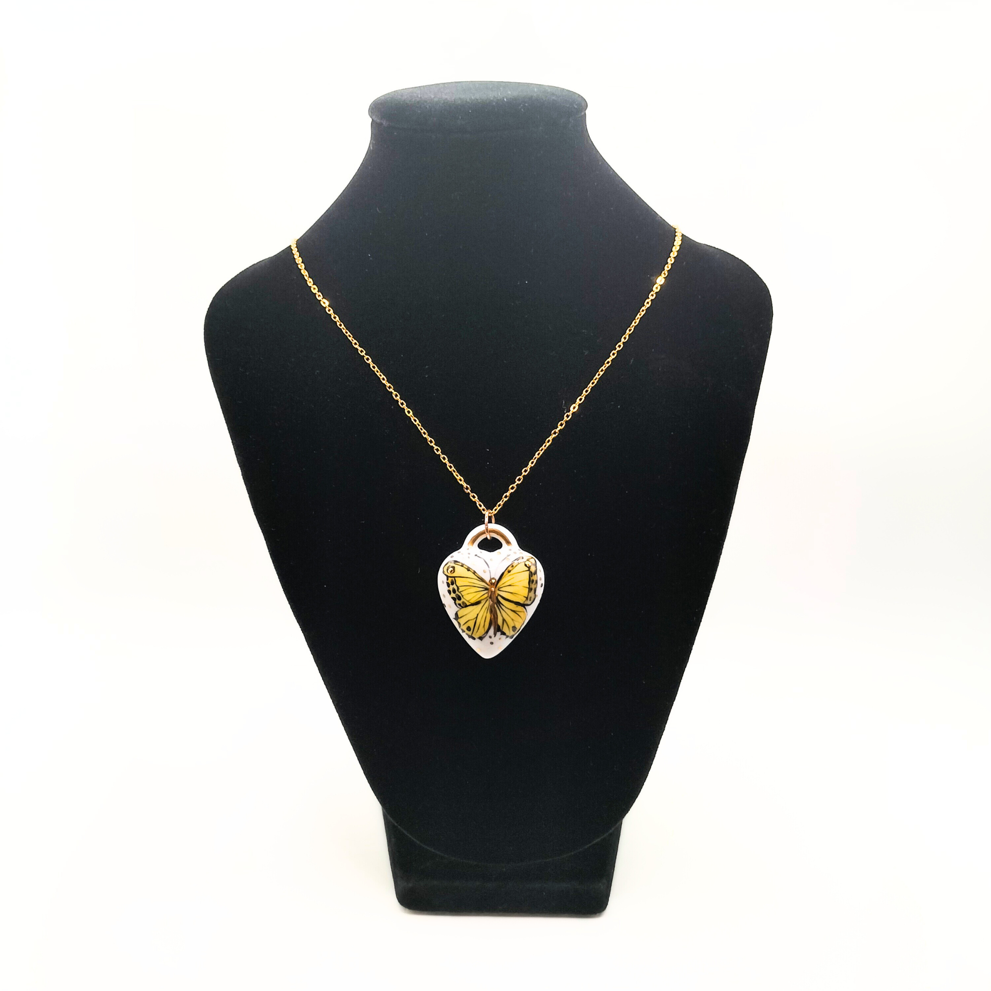 Collier coeur 2025 - Papillon Pépite - Jaune