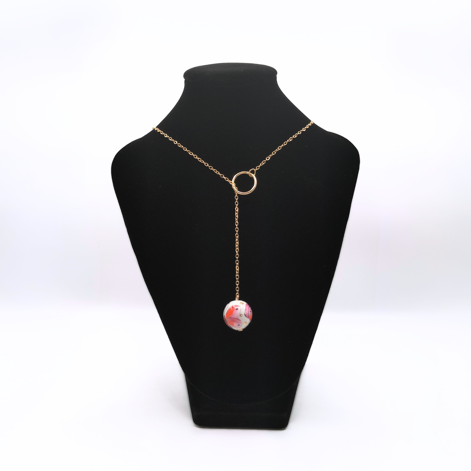 Collier Perle - Pépites - Papillon Rouge