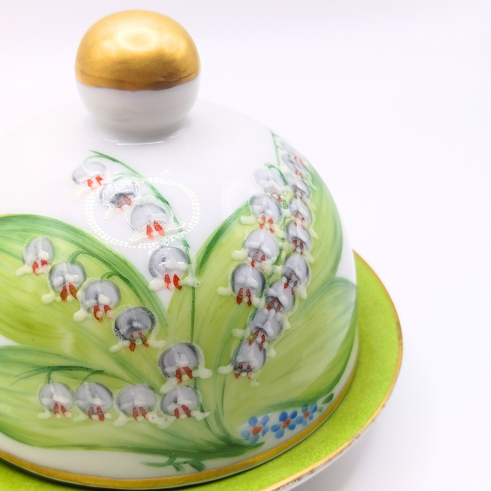 Butter dish - Lily of the valley