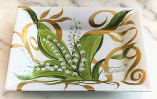 Rectangular trinket tray 20x16cm "Lucky Lily of the Valley"