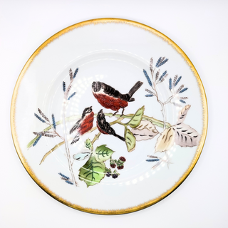 Assiette à Gâteaux Oiseaux Bruns Sur l