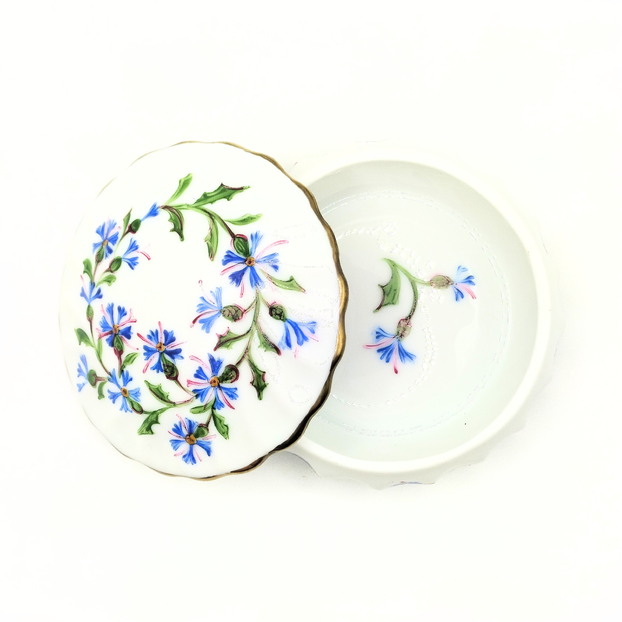 Boîte Ronde Vague 7 cm - Bleuet