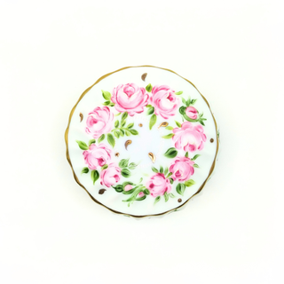 Boîte Ronde Vague 7 cm - Fleurs Roses