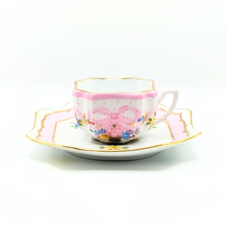 Tasse moka carré - Marie Antoinette Rose