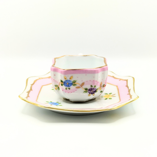 Tasse moka carré - Marie Antoinette Rose