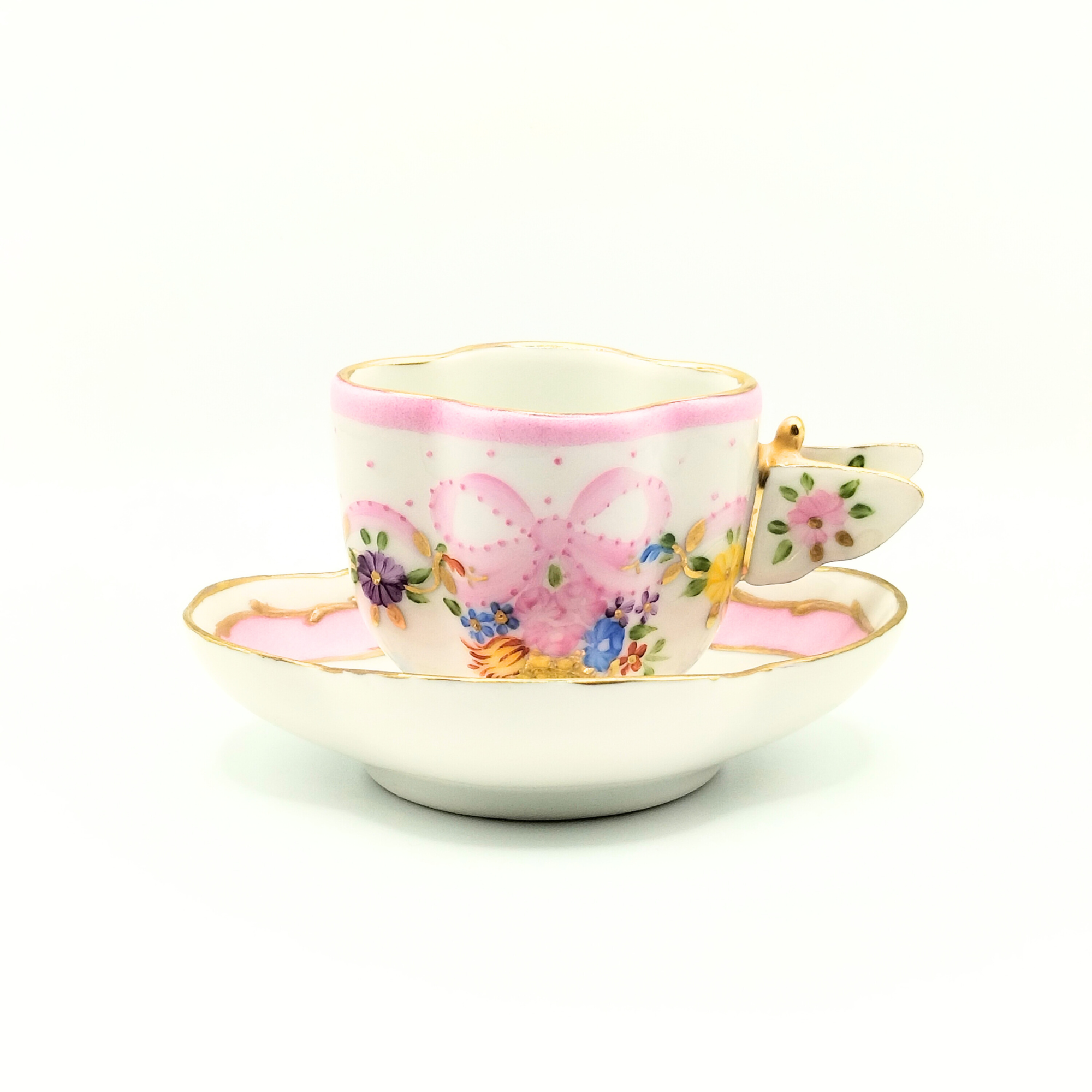 Tasse à café papillon - Marie Antoinette Rose