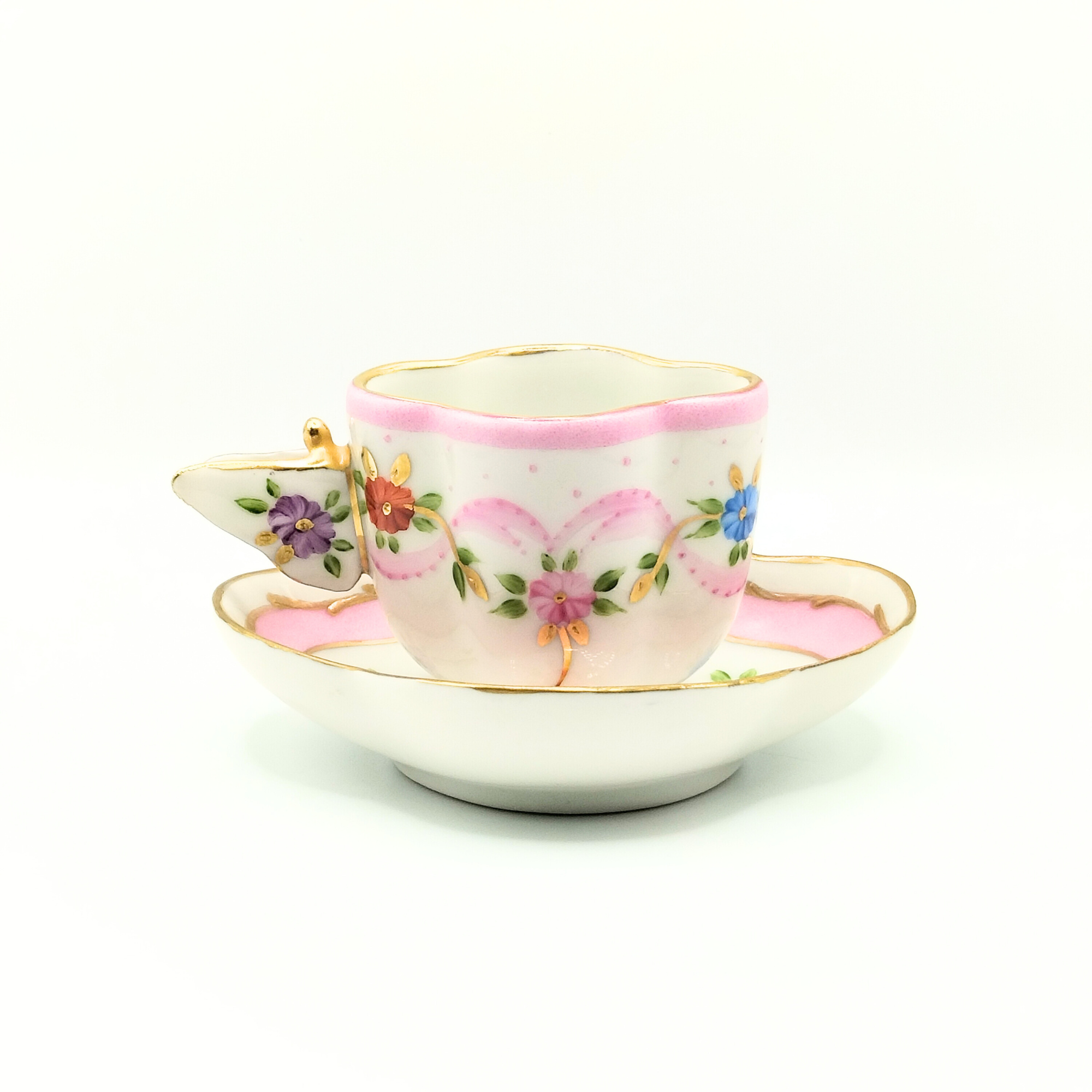 Tasse à café papillon - Marie Antoinette Rose