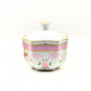 Marie-Antoinette pink square sugar bowl