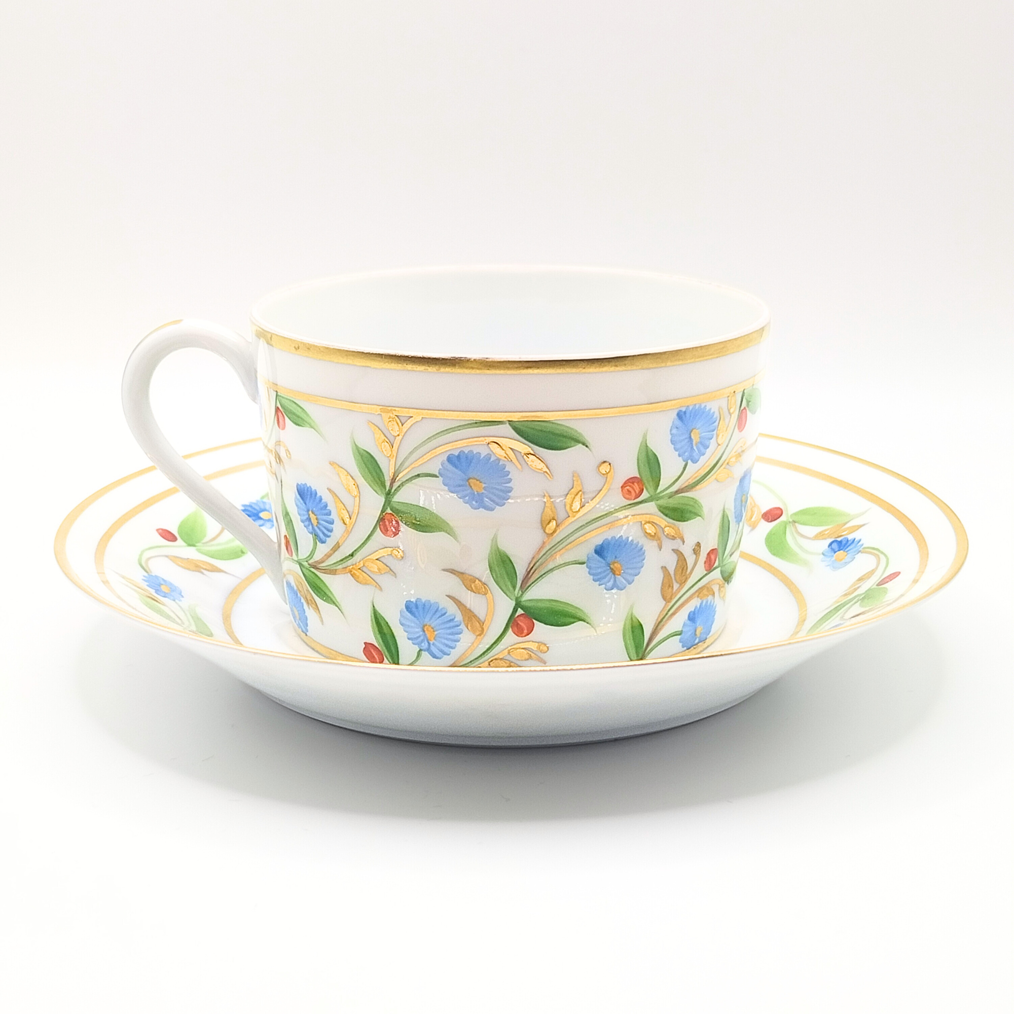 Madame de Pompadour blue straight teacup