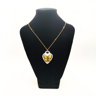 Collier coeur 2025 - Papillon Pépite - Jaune