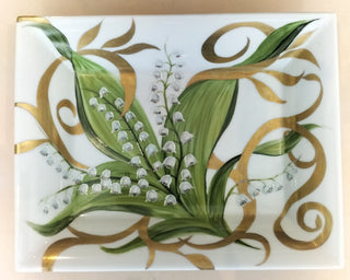 Rectangular trinket tray 20x16cm "Lucky Lily of the Valley"