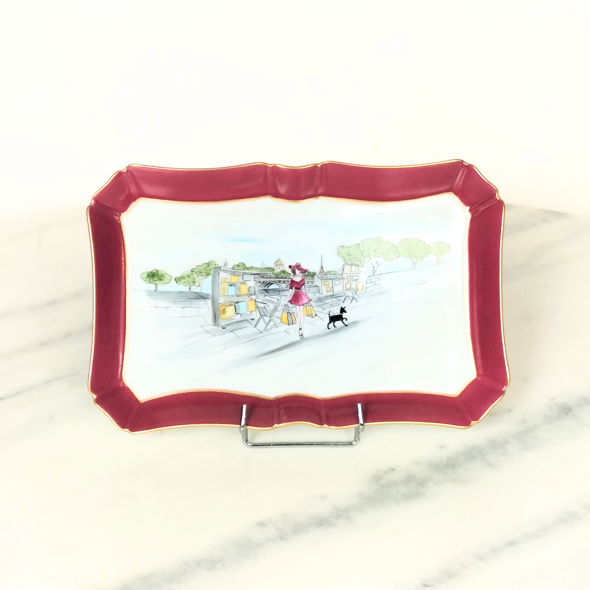 Plateau rectangulaire - La Parisienne Rose - Bouquiniste Rose