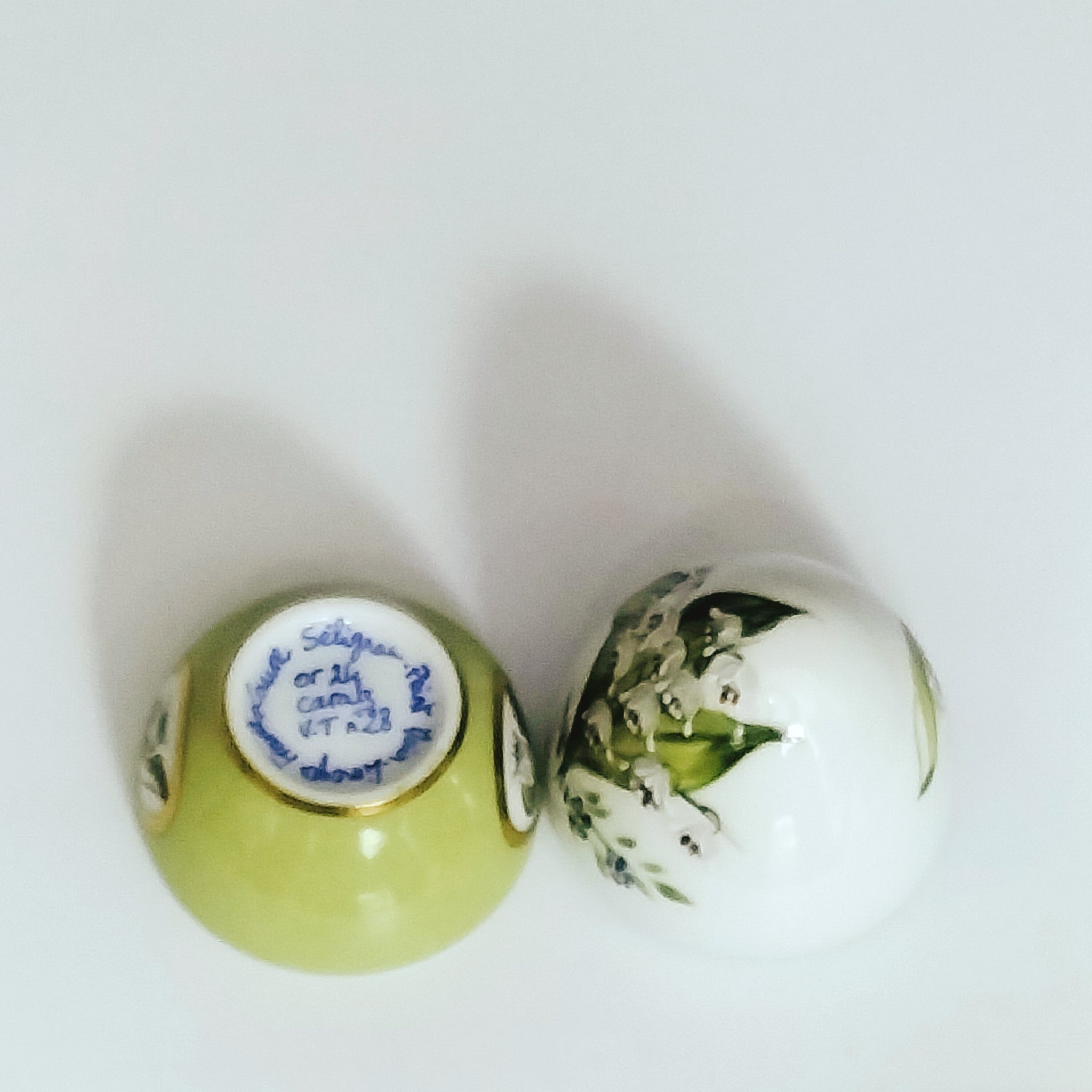 Oeuf bride 6.5 Muguet du Bonheur blanc muguet