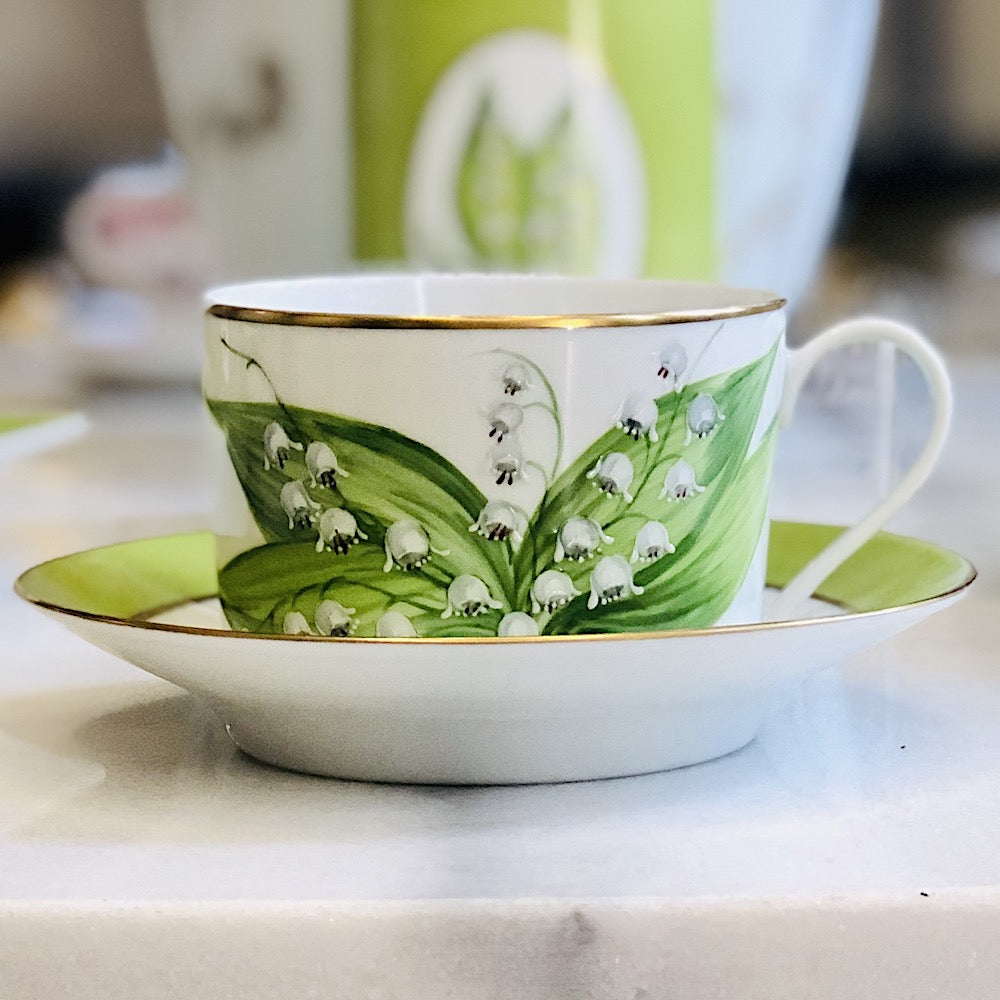 Tasse à thé droite Muguet en porcelaine